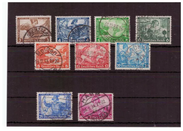 H27132 Deutsches Reich Mi. Nr. 499 - 507  gestempelt mit 505 B  z.T. geprüft BPP