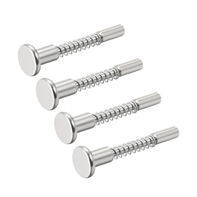Plunger Latches Spring Loaded Stainless Steel 6mm Head 60mm Total Length , 4pcs
