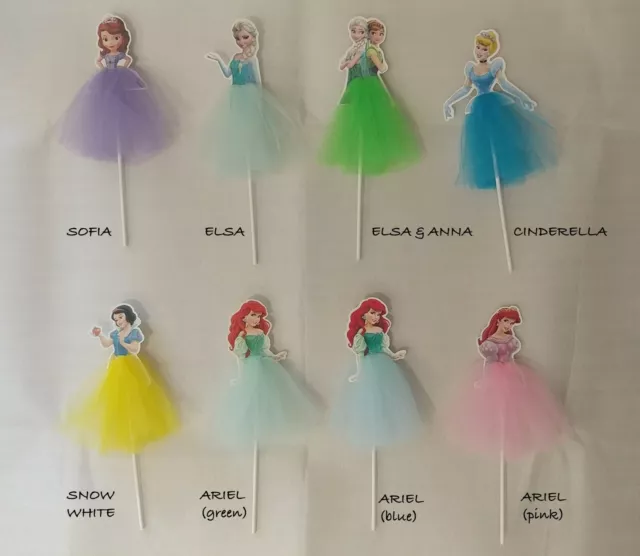 Disney Princess cake cupcake topper kids birthday party decor frozen cinderella