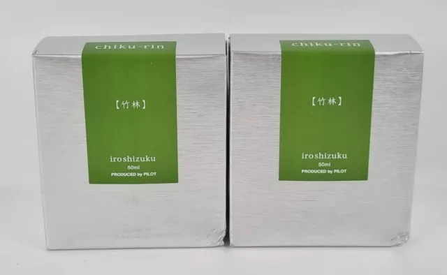 PILOT Lot de 2 Flacons d'Encre 50ml Gamme Iroshizuku Chiku-Rin Vert