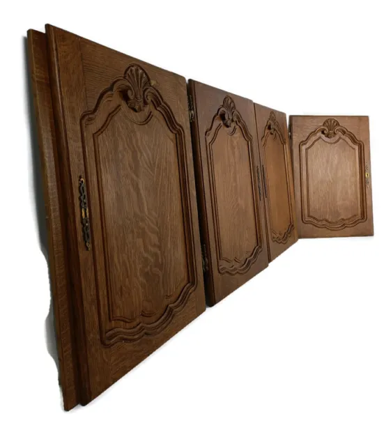 set of 4 door panels antique hand carved wood reclaimed cabinet doors architectu