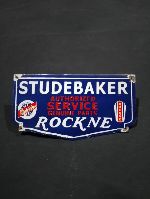 Porcelain Studebaker Rockne Service Enamel Metal Sign Size 15" x 8" Inches