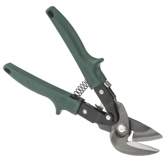 Malco M2007 Max 2000 Ergonomic Right Cut Offset Aviation Snips, Green