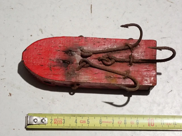 Leurre De Pêche Vintage En Bois 'Paw Paw' à Roulettes Et Pattes - Original États-Unis - Pour Eau Douce