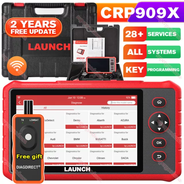2023 LAUNCH CRP909X Pro Full System Diagnostic Tool OBD2 Scanner Key Coding TPMS