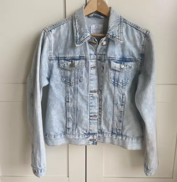 Ladies Denim Jean Jacket Blue Stone Wash  Size 8