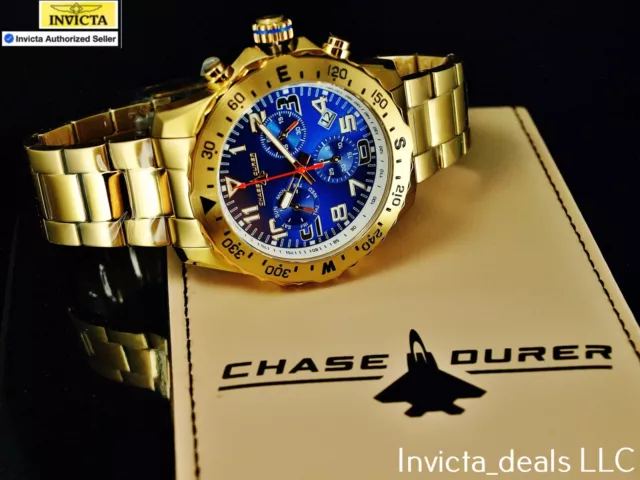 Chase Durer 50mm Flight Commander SWISS Chronograph SAPPHIRE CRYSTAL SS Watch