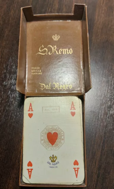 mazzo carte 1942 tipo poker Dal Negro dorso blu