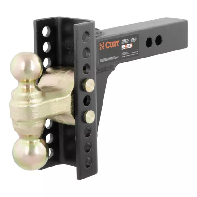 CURT Adjustable Channel Mount with Dual Ball (2" Shank, 14,000 lbs., 6" Drop) #4