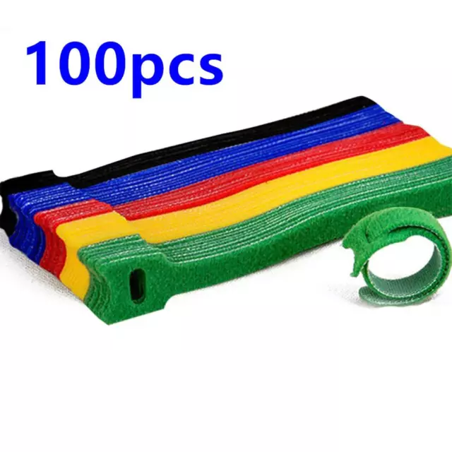100Pcs Scratch Serre Cable Bande,Attache Câble,Sangle Réutilisable