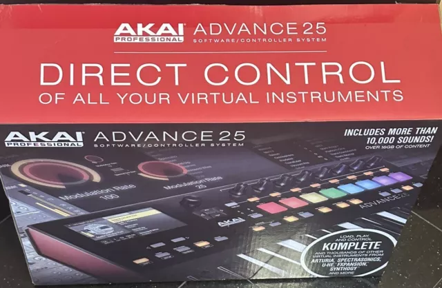 Akai Advance 25 Keyboard Controller Mint Condition Perfect Working Order In Box