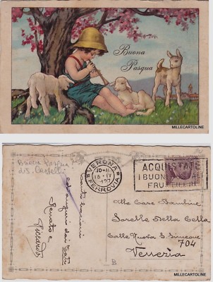 CASTELLI   1927 BUONA PASQUA   DIS AUGURALE 