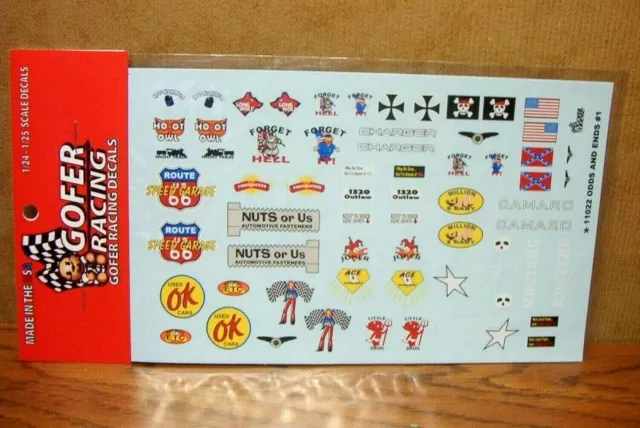 Gofer Racing 1/24 1/25 11022 Odds And Ends  Decal Sheet