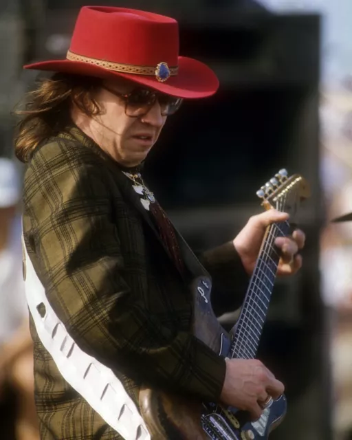 Stevie Ray Vaughan in profile playing concert 24x36 Poster