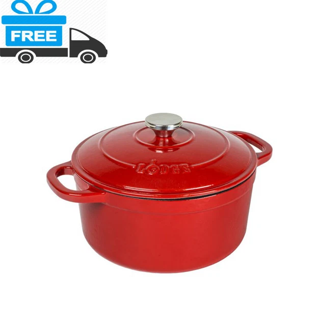 Lodge 5.5 Quart Enameled Cast Iron Dutch Oven Red.......
