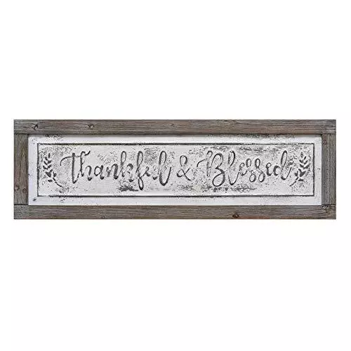 PrideCreation Thankful Blessed Wall Signs 36x11 inch Wall Hanging Art Decor R...