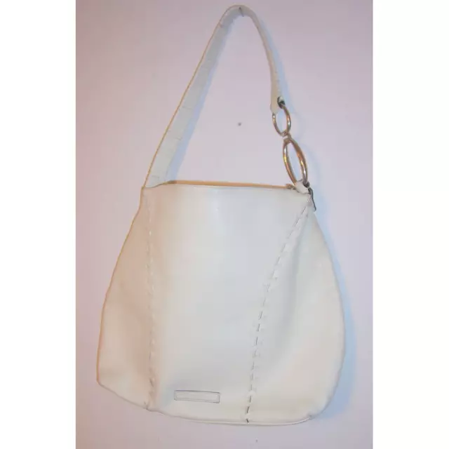 VINTAGE BCBG MAX Azria leather purse Hobo handbag Creme color $39.97 ...