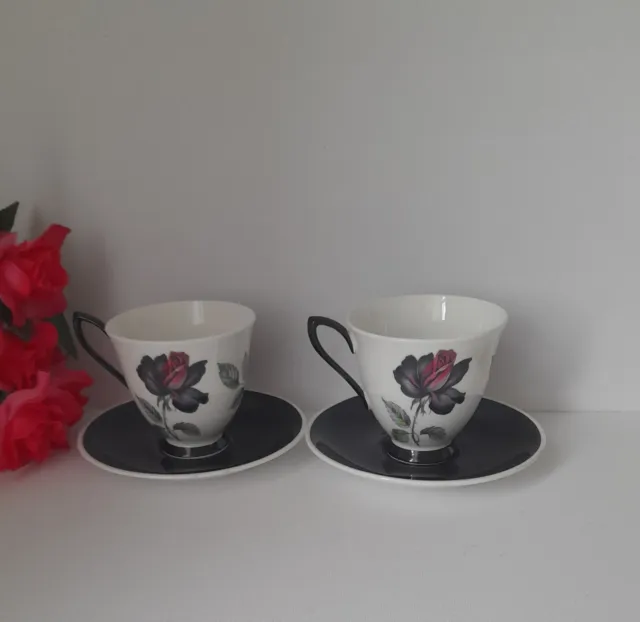 Vintage Royal Albert Bone China  Masquerade Coffee Cup & Saucer x 2 3