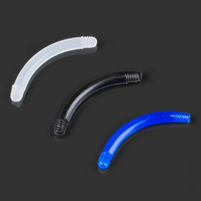 Haltère Piercing Bioflex 1,2/1,6mm - Tige Droite Pour Sourcil, Langue, Mamelon - Acier Chirurgical - Neuf Avec étiquettes