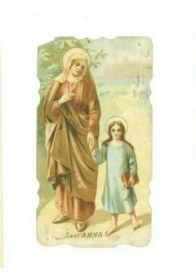 Santino Santa Anna Sant'Anna 1900 Holy card Originale Preghiera Gesù Bambino