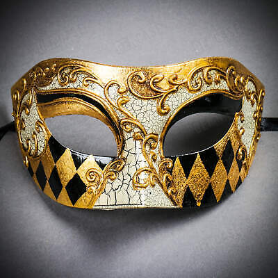 Halloween Classic Phantom Venetian Masquerade Mardi Gras Party Eyes Mask Gold