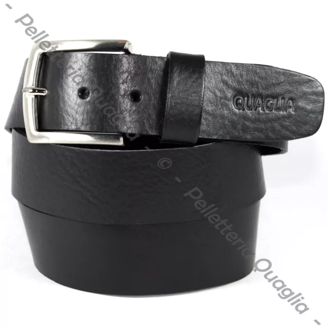 Cinta Uomo Pelle Nera Cintura vera da Donna in Cuoio Casual Artigianale di 4 cm