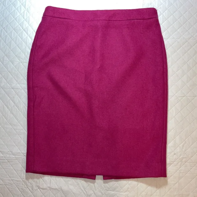 NWT J Crew Pencil Womens Skirt Size 8 Magenta Pink Wool Blend Knee Length Lined