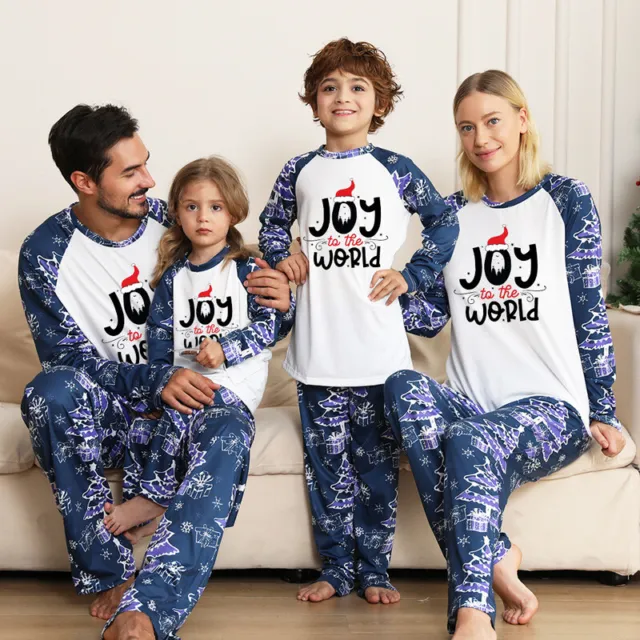 Pigiami di Natale abbinati alla famiglia JOY World pigiami da notte pigiami adulti bambini
