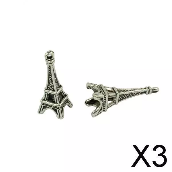 3X 30 Stück Tibetisches Silber 3D Eiffelturm Baumeln Charms Schmuck DIY Makings