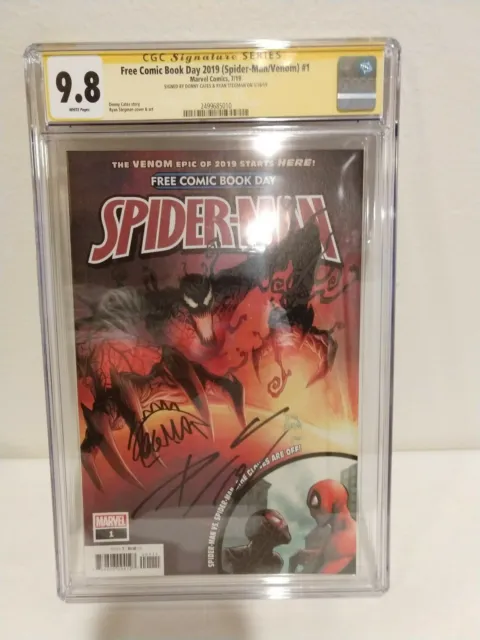 Spider-Man/Venom #1 CGC 9.8 SS - 2X Cates & Stegman  Free Comic Book Day