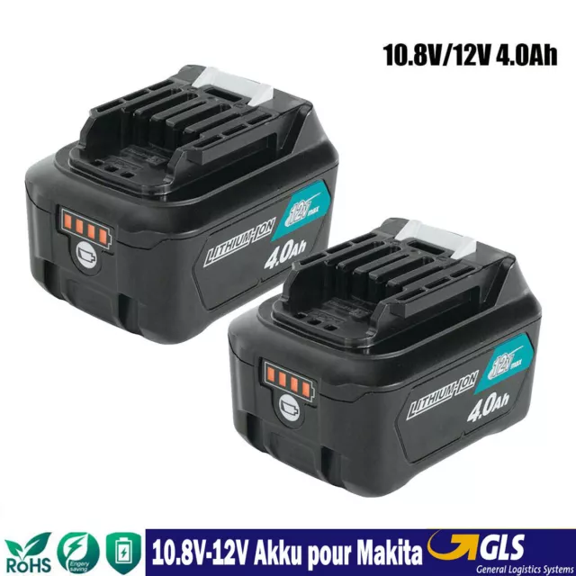 2X 12V-10,8V Batterie 4,0Ah pour Makita LI-ION BL1041B BL1021B BL1015 1016 CXT