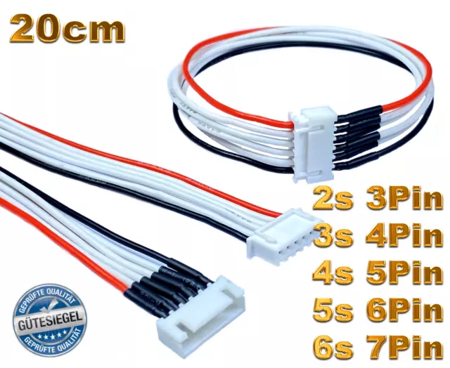 2S 3S 4S 5S 6S Balancerkabel Kabel Ladekabel JST-XH XH Lipo Akku 20cm RC 24AWG