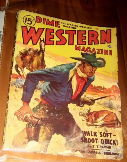 Vintage Dime Western Magazine,Leading Pulp Western Magazine,February,1950