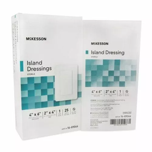 Adhesive Dressing McKesson 4 X 6 Inch Polypropylene / Rayon Rectangle White Ster