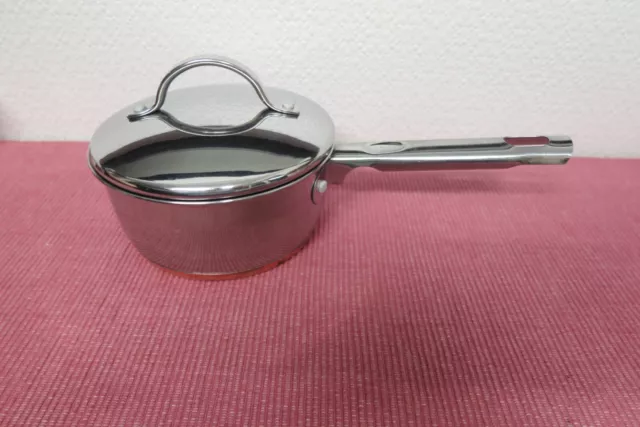 Beautiful Quality Large Copper Bottom Stainless Lidded Saucepan