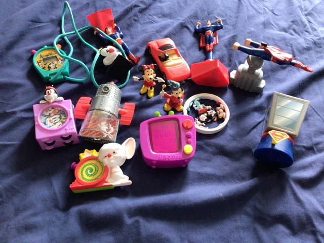 Lot Of 14 Small Kids' Meal Toys And More, Animaniacs, Superman, Wizard Mickey
