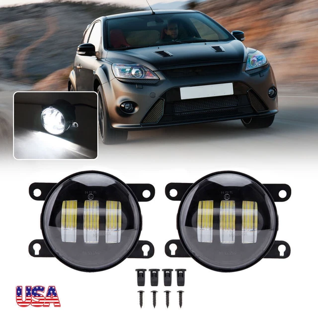 2x Clear LED Front Lens Bumper Fog Light Lamps Assembly for Ford Focus Mustang