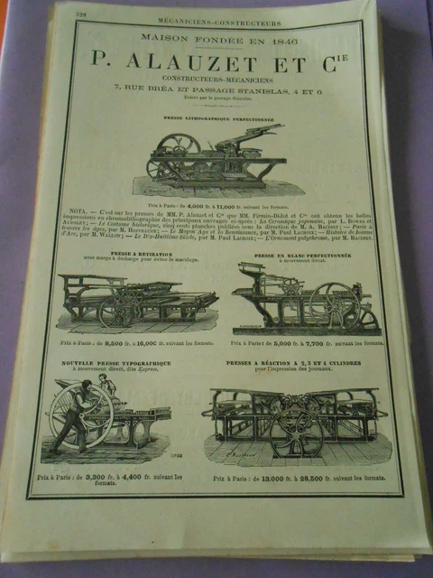 19th century Pub - Mechanics Constructors P. Alauzet et cie