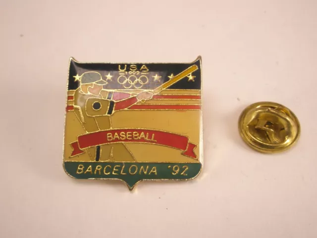 1992 Olympics Barcelona Spain USA Baseball Vintage Tie Tack Lapel Pin sports