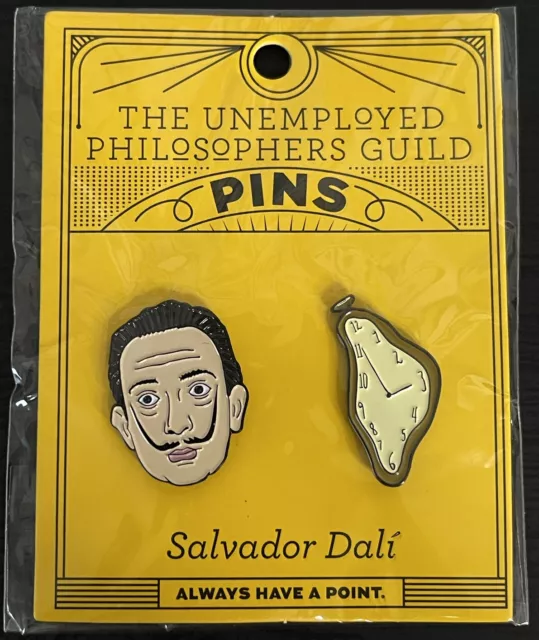 Salvador Dali & Melting Watch Lapel Pin Set The Unemployed Philosophers Guild