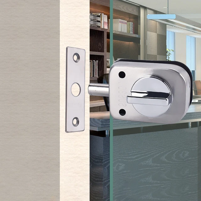 Cerradura de puerta de acero inoxidable para puerta de vidrio fijación al suelo baño balcón