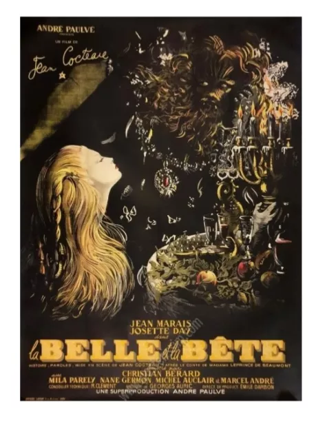 LA BELLE ET LA BETE, J. MARAIS, J.COCTEAU-AFFICHE ORIGINALE 120x160 2eme série