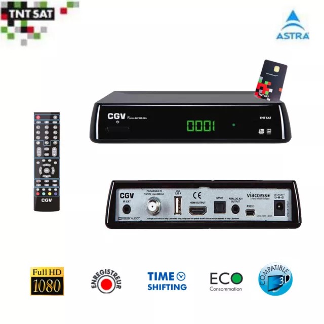 Décodeur TV Cahors Teox HD + Carte TNTSAT + Disque Dur Externe 1 T