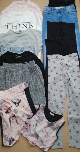 Girls Clothes Bundle 9-10 Years Leggings Jeans Denim Skirt Zara F&F