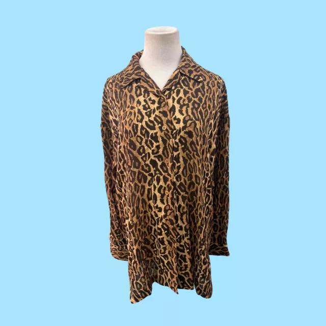 VINTAGE OUTLANDER COLLECTION Leopard Print Blouse Size Large $30.99 ...