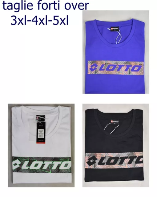 T shirt Uomo Lotto Maglietta t-shirt Cotone a manica corta taglie forti oversize