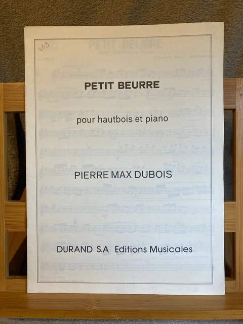 Pierre Max Dubois Petit Beurre pour hautbois et piano partition éditions Durand