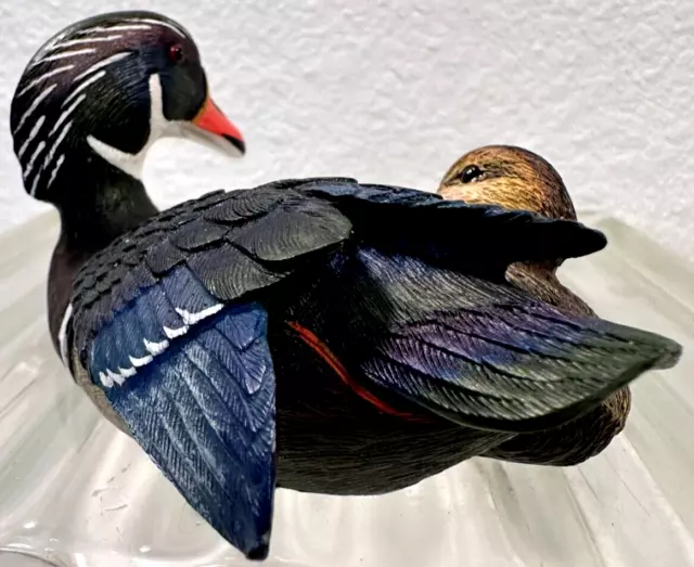 Heritage Artists Wood Duck & Chick Figurine JB Garton Mini Mini Collection