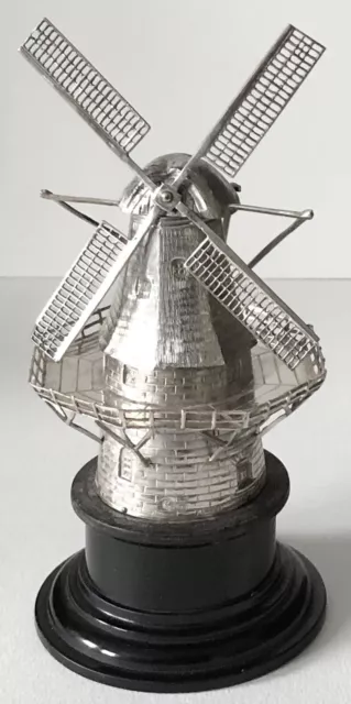 Vintage Antique Mini Dutch 833 Sterling Silver Holland Windmill Model Miniature