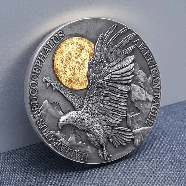 American Eagle Wildlife in the Moonlight 2 oz Silver Coin Republic of Ghana 2022